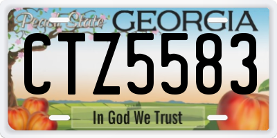 GA license plate CTZ5583