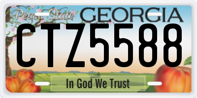 GA license plate CTZ5588