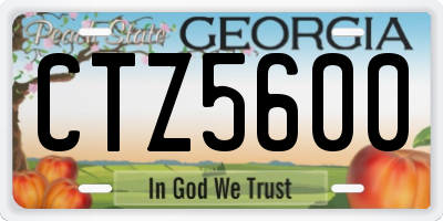 GA license plate CTZ5600