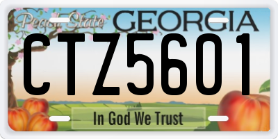 GA license plate CTZ5601