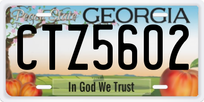 GA license plate CTZ5602