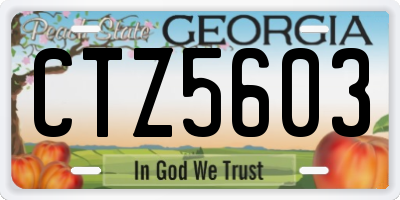 GA license plate CTZ5603