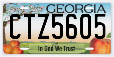 GA license plate CTZ5605