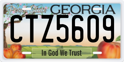 GA license plate CTZ5609