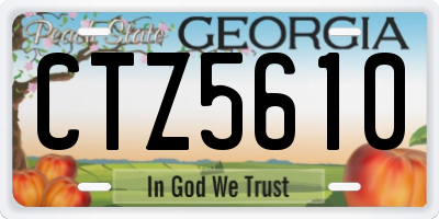 GA license plate CTZ5610