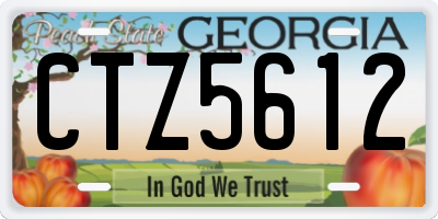 GA license plate CTZ5612