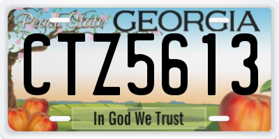 GA license plate CTZ5613