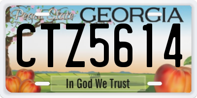 GA license plate CTZ5614