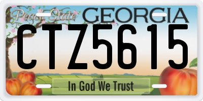 GA license plate CTZ5615
