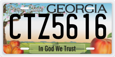 GA license plate CTZ5616