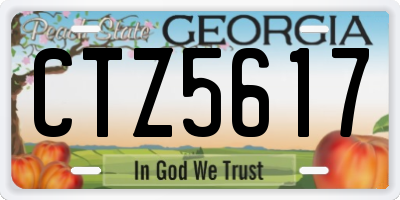 GA license plate CTZ5617