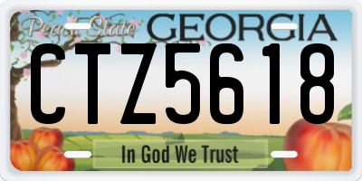 GA license plate CTZ5618