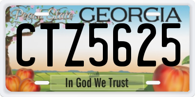 GA license plate CTZ5625
