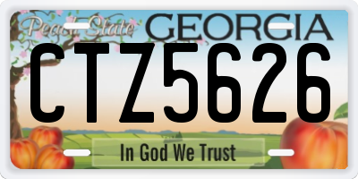 GA license plate CTZ5626