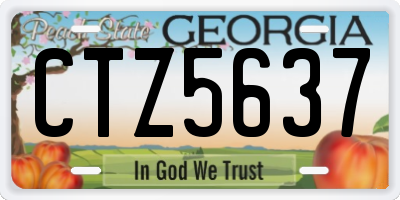 GA license plate CTZ5637