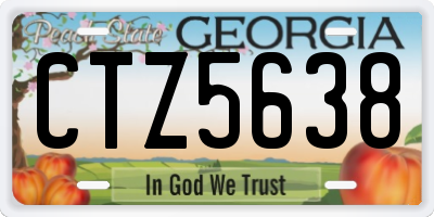 GA license plate CTZ5638