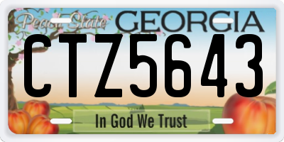 GA license plate CTZ5643