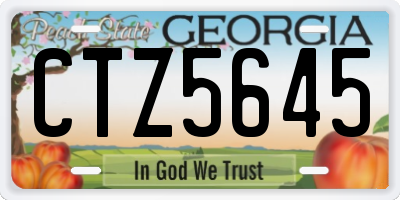 GA license plate CTZ5645