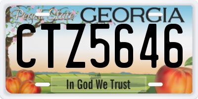GA license plate CTZ5646