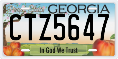 GA license plate CTZ5647