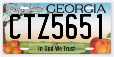 GA license plate CTZ5651