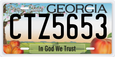 GA license plate CTZ5653
