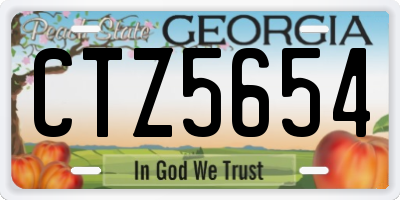 GA license plate CTZ5654