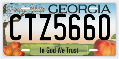 GA license plate CTZ5660