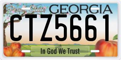 GA license plate CTZ5661