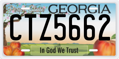 GA license plate CTZ5662