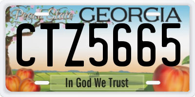 GA license plate CTZ5665