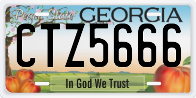 GA license plate CTZ5666