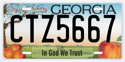 GA license plate CTZ5667