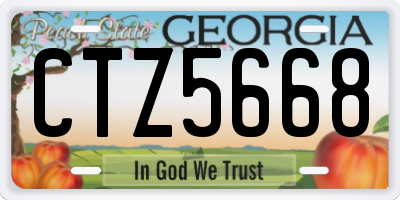 GA license plate CTZ5668