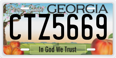 GA license plate CTZ5669