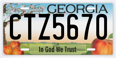 GA license plate CTZ5670