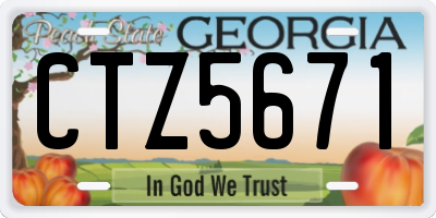 GA license plate CTZ5671