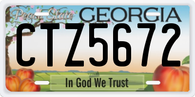 GA license plate CTZ5672