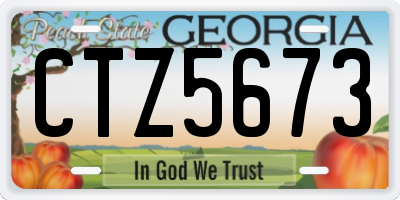 GA license plate CTZ5673