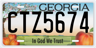 GA license plate CTZ5674