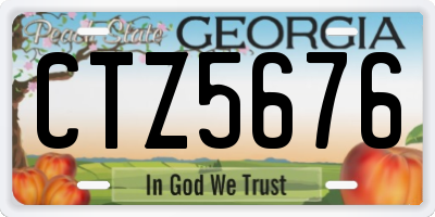 GA license plate CTZ5676