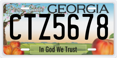 GA license plate CTZ5678