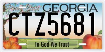 GA license plate CTZ5681