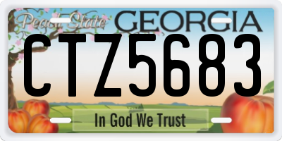 GA license plate CTZ5683