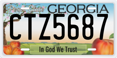 GA license plate CTZ5687