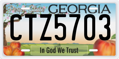 GA license plate CTZ5703