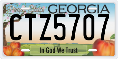 GA license plate CTZ5707