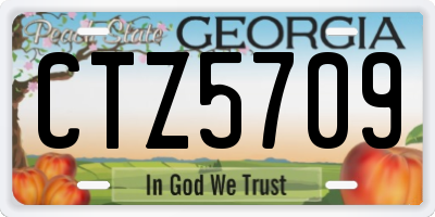 GA license plate CTZ5709