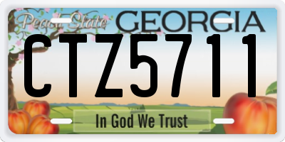 GA license plate CTZ5711