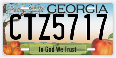 GA license plate CTZ5717